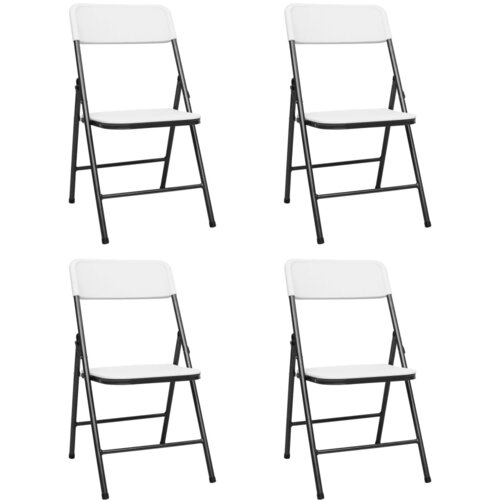 The Living Store Zložljivi vrtni stoli 4 kosi HDPE beli - Vrtni Stol, (21459626) Slike