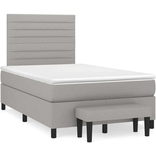  Krevet s oprugama i madracem svjetlosivi 120x190 cm od tkanine Slike