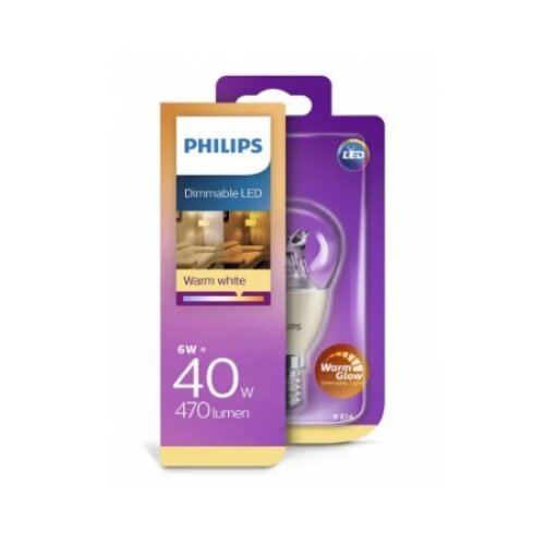 Philips led sijalica 6W(40W) E14 ww 230V P48 bistra PS518 dimabilna Slike