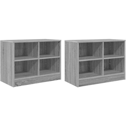  za krevet s policom 2 pcs Siva Sonoma 66 x 33 x 48 cm - Siva Sonoma Slike