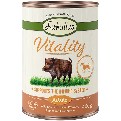 Lukullus Ekonomično pakiranje Vitality 24 x 400 g - Imunološki sustav: divlja svinja (bez žitarica)