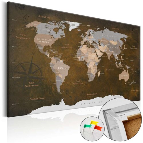  Slika na plutenoj podlozi - Cinnamon Travels [Cork Map] 120x80 Cijene