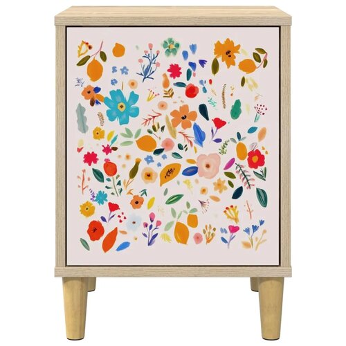  Noćni ormar MAINZ Hrast sonoma 36 x 33 x 50 cm - Cvjetni uzorak 1 Slike