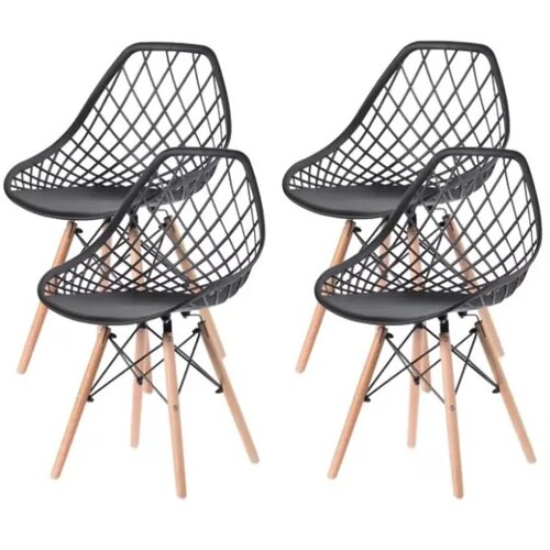 LEMON Set trpezarijskih plastičnih stolica 4 kom Skandi crna 25-KS009SET Cene