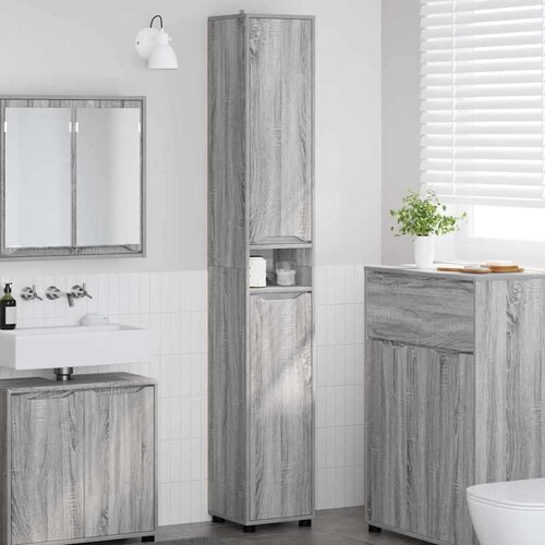  Kupaonski ormar s policom Siva Sonoma 30 5 x 30 x 195 cm Cijene