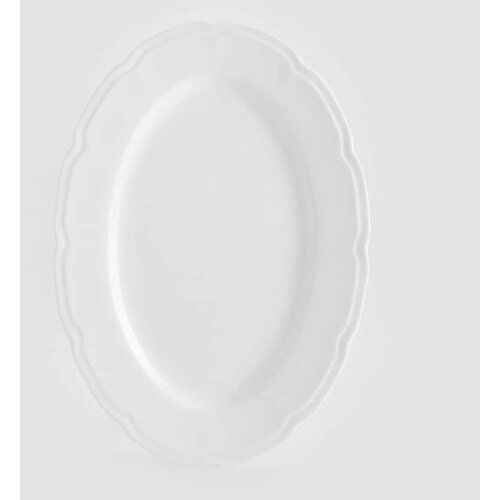 Reserved pladenj z okrasnim robom - bela Cene