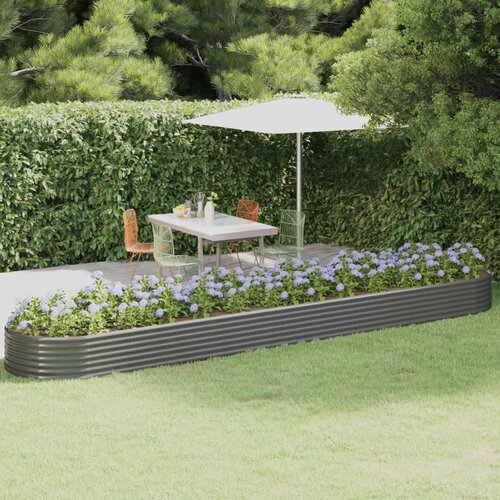 vidaXL Visoka greda iz prašno premazanega jekla 507x100x36 cm siva Cene