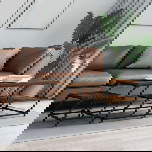 vidaXL Uklapajući stolići za kavu 2 kom boja hrasta konstruirano drvo Cene