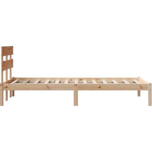 VidaXL Krevetna konstrukcija s uzglavljem 90x190 cm od masivnog drva borovina Slike