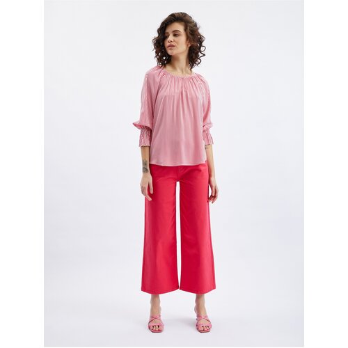 Orsay Dark Pink Ladies Striped Blouse - Women Cene