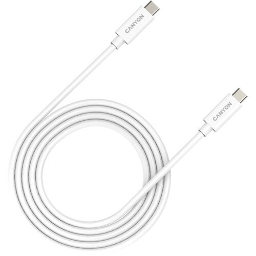 Canyon UC-42, cable, U4-CC-5A2M-E, USB4 TYPE-C to TYPE-C cable assembly 20G 2m 5A 240W(ERP) with E-MARK, CE, ROHS, white Slike