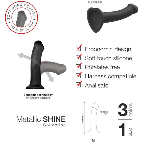 Strap-On-Me Dildo Metallic Shine Old Rose, medium Cene