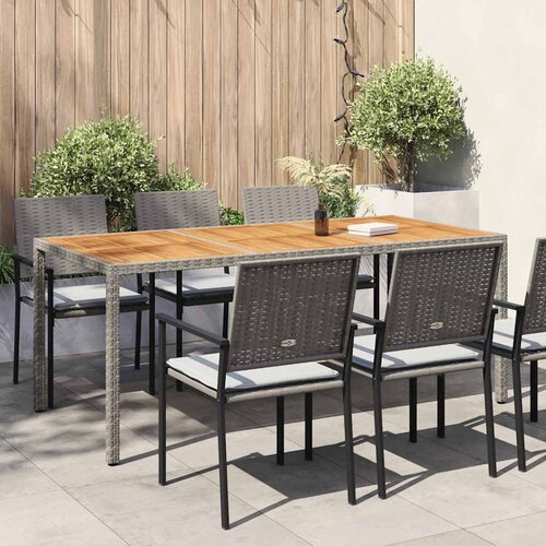 vidaXL Vrtni stol od poliratana i bagremovog drva 190x90x75 cm sivi Cijene