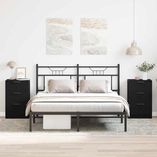  Noćni ormar 2 pcs Crni hrast 40 x 65 x 65 cm Konstruirano drvo Cene