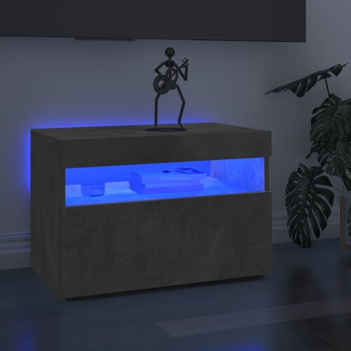 TV ormarić s LED svjetlima siva boja betona 60x35x40 cm Slike