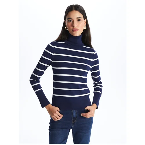 LC Waikiki Turtleneck Striped Long Sleeve Women's Knitwear Sweater