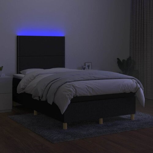  box spring s madracem LED crni 120 x 190 cm od tkanine Slike
