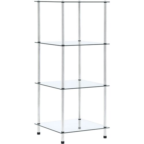 VidaXL Polica 4-nadstropna prozorna 40x40x100 cm kaljeno steklo Slike