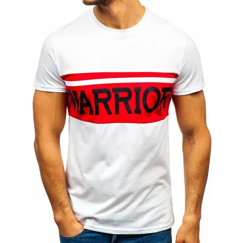 Kesi Men's T-shirt with print "Warrior" 100701 - white,