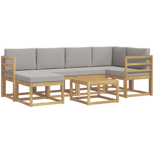  Set vanjskih sofa 7 kom. Bijela i svjetlosiva Slike