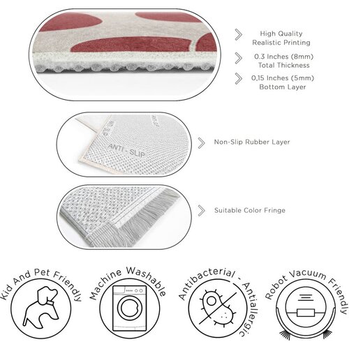Mila Home Rdeča pralna preproga 60x100 cm Red Meadow &amp;ndash; Slike