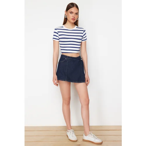 Trendyol Dark Blue Denim Shorts Skirt