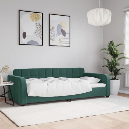 VidaXL Raztegljiva postelja temno zelena 90x200 cm žamet Slike