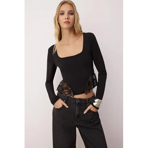 TRENDYOLMILLA ženska bluza Tpraw26Bz00033, crna Cene