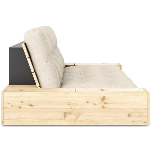 Karup Design Siva/bež lanena sklopiva sofa 244 cm Base &amp;ndash; Slike