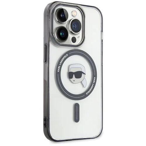 Originalna KARL LAGERFELD Hardcase KLHMP15LHKHNOTK maska za iPhone 15 PRO (Karl Head + MAG / prozirna) Slike