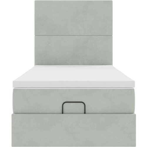 VidaXL okvir kreveta s madracima svijetlosivi 100x200 cm bar&amp;scaron;unasti Slike