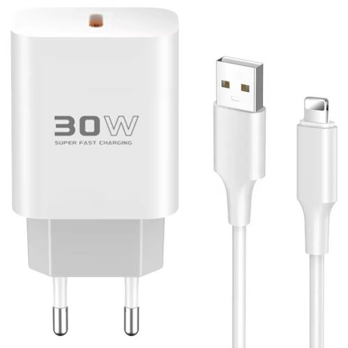  Kucni punjac KONFULON C87c, 30W, sa Type C na iPhone lightning kablom beli Cene