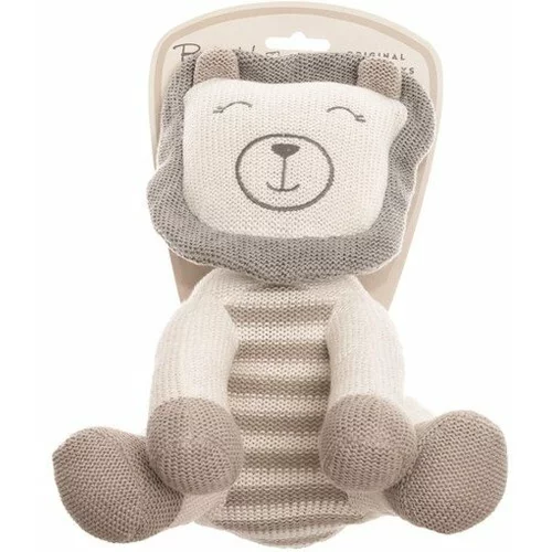Baby Hug plišasta igrača štrikan sedeči lev, 24 cm