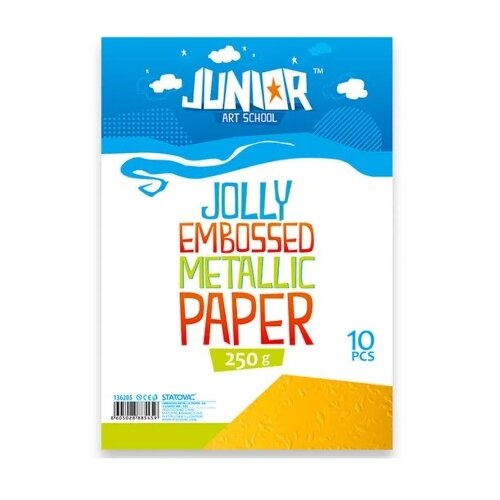 Junior jolly embossed metallic paper papir met. relj. a4 250g10k - odaberite nijansu žuta ( 136203 ) Slike