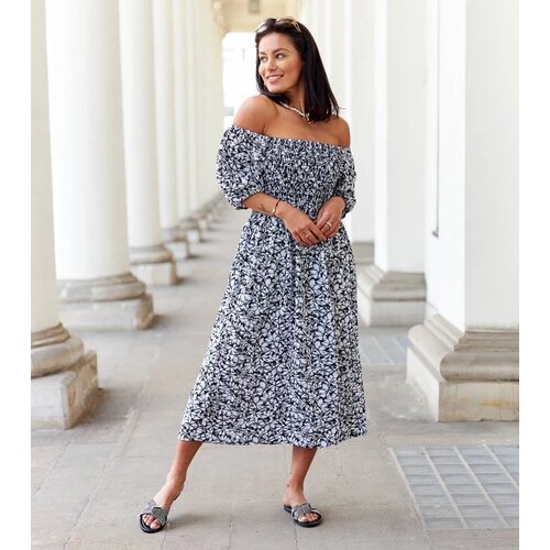 UR/CEO Black floral dress Edoardo Cene