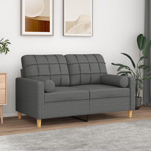 VidaXL Kavč dvosed z blazinami temno siv 120 cm blago Slike