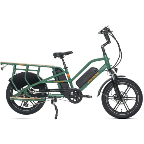 JOBOBIKE Električno tovorno kolo za družino Transer, senzor navora, 48V 13Ah dvojna baterija, nosilnost 200kg, zeleno, (5000009059) Cene