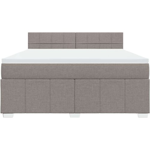 VidaXL Krevet s oprugama i madracem smeđesivi 180x200 cm tkanina Slike