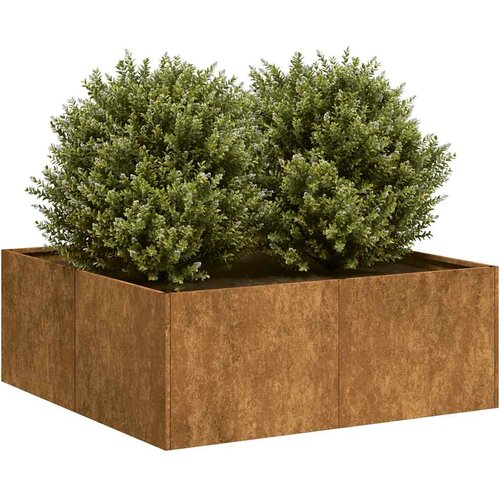 vidaXL Planter Rusty 80x80x30 cm Vremensko odporno jeklo Cene