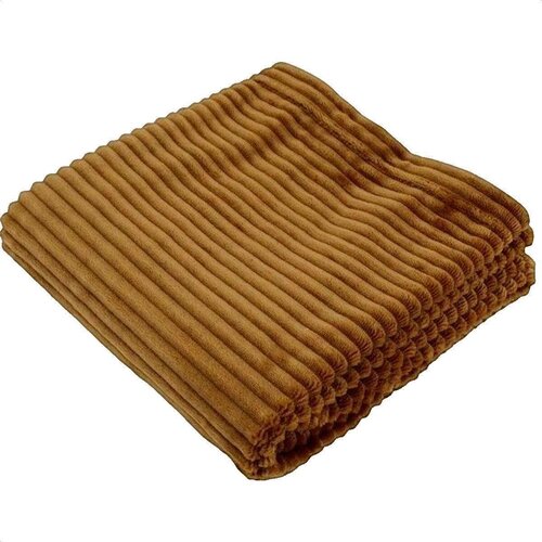 Domiva Posteljna pregrinjala Couverture boudoir micro-velours c&amp;ocirc;tel&amp;eacute; caramel Slike