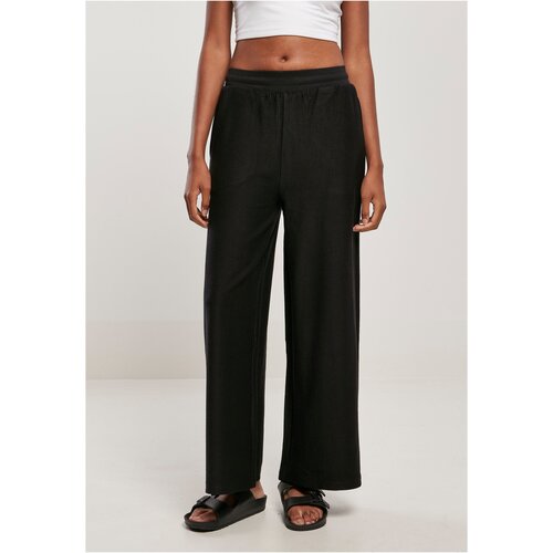 Urban Classics Women&amp;#039;s terry trousers with straight rib black Slike