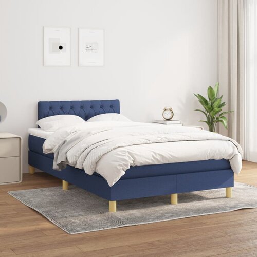  Krevet s oprugama i madracem plavi 120 x 200 cm od tkanine Cene
