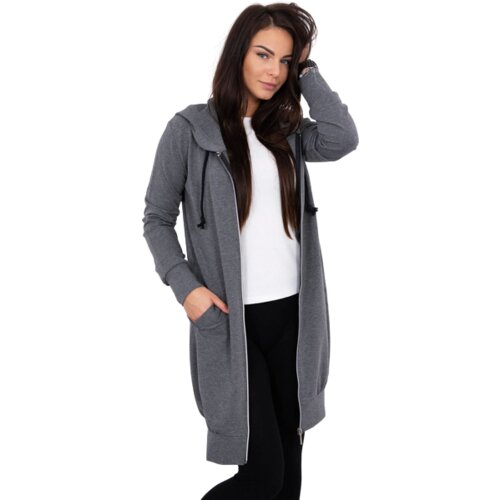 Kesi Women's long hoodie - dark gray melange Cijene