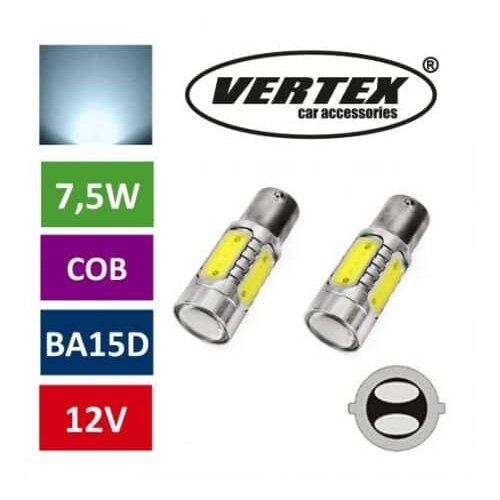 Amio Avto LED sijalka BA15D 7,5W COB 12V 6000K Slike