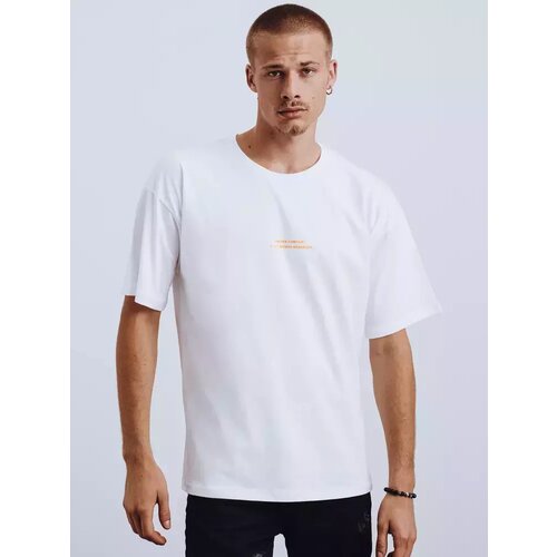 DStreet T-shirt męski z nadrukiem biały Slike