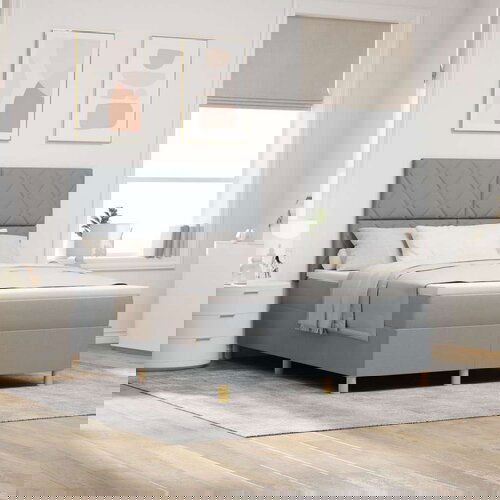  Krevet s box springom s madracem svjetlosiva 140x190 cm tkanina Cene