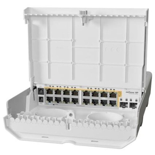 MikroTik netPower 16P zunanji Switch, 16xGigabit LAN, PoE port 16, PoE class PoE, SFP port 2 (CRS318-16P-2S+OUT), (5000368222) Cene