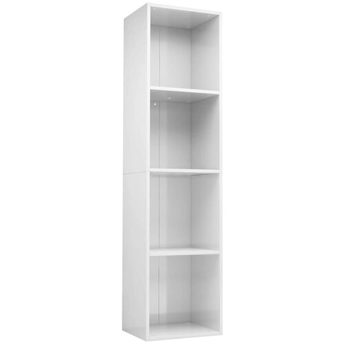 Maison Chic Knjižna omara - Knjižni regal visok sijaj bela 36x30x143 cm iverna plo&amp;scaron;ča, (21725708) Slike