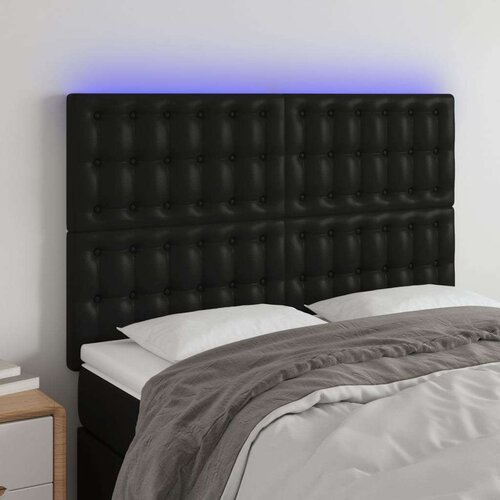  Uzglavlje crno 144x5x118/128 cm od umjetna koža Slike