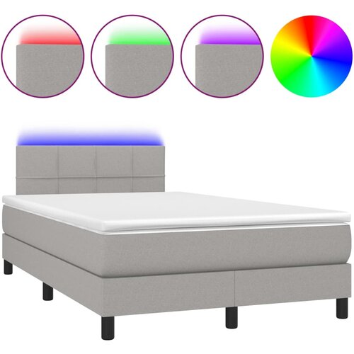 Maison Chic Box spring postelja - Vzmetna postelja z vzmetnico LED sv. siva 120x200 cm blago SL21230, (21903922) Cene